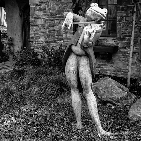 Musical Frog Playing the Violin Sculpture